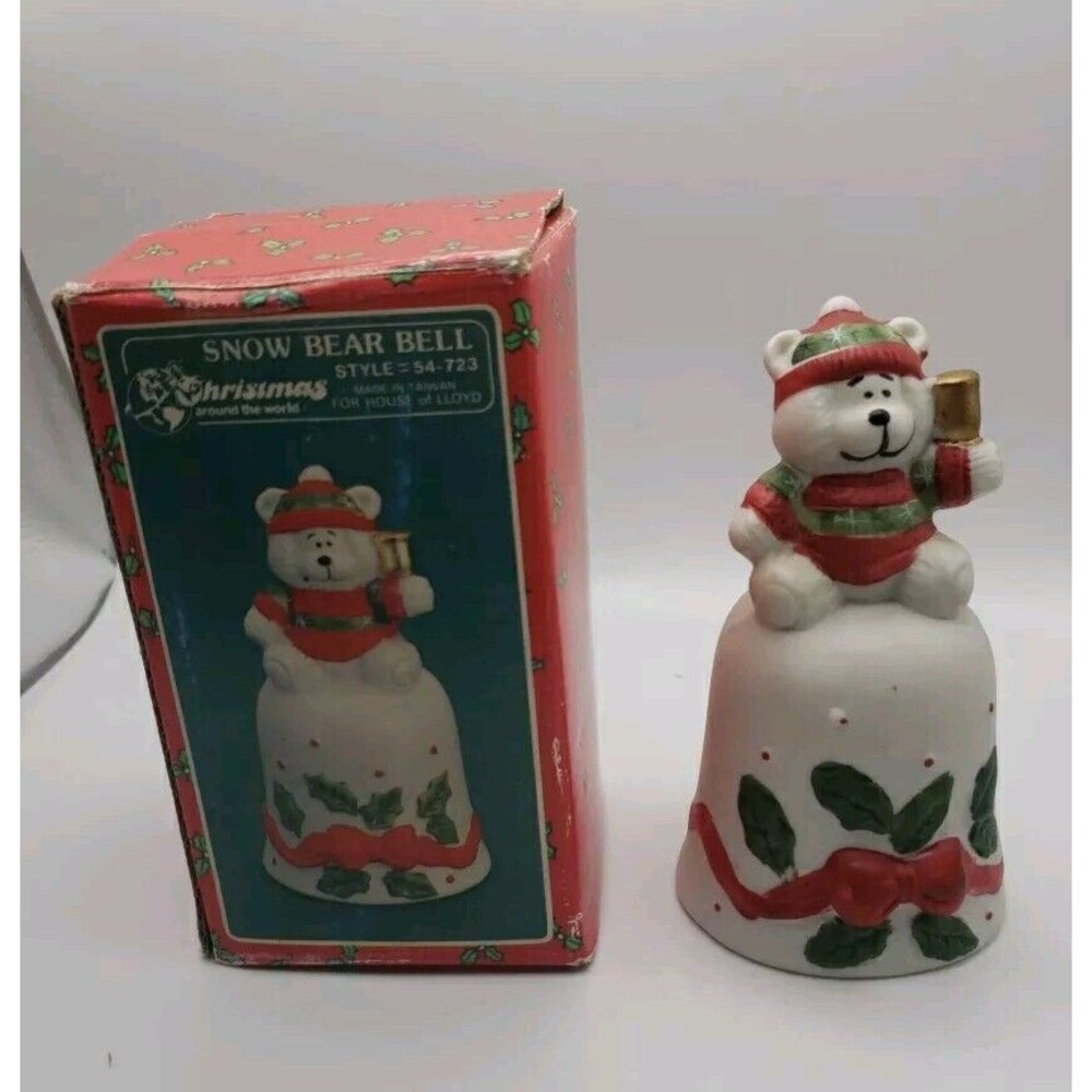 Vintage Christmas Around the World Snow Bear Bell. House of Lloyd. original  box